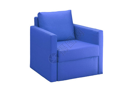 孤立的蓝色现代扶手椅背景图片