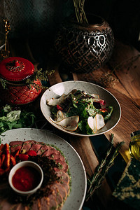 蒙古族传统文化食品背景图片