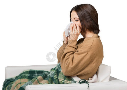 流感冒女人生病发烧吹鼻子图片
