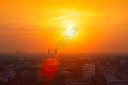 泰国城市在热浪夏季天气热浪中看到全球变暖效背景图片