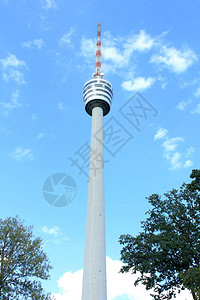 著名的电视塔台位于斯图加特德国电讯塔图片