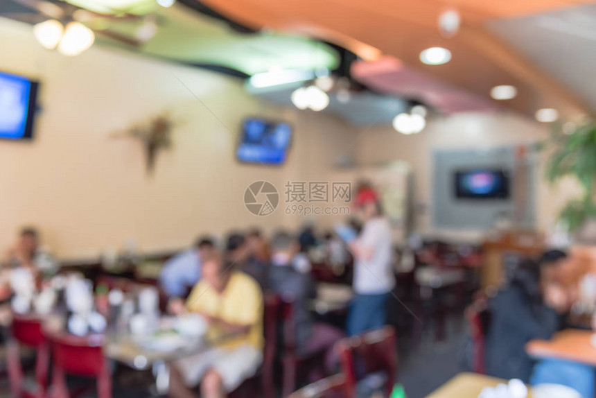 美国德克萨斯州休斯顿一家小型Pho餐厅的运动模糊图像Pho是越南汤图片