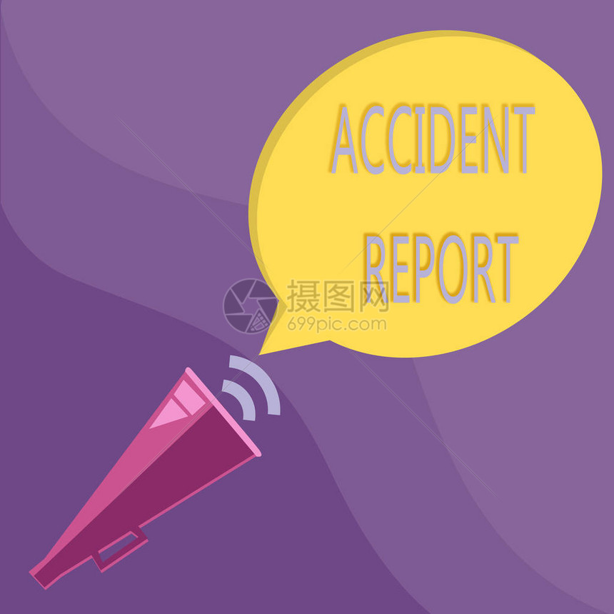 显示事故报告的文本符号概念照片填写异常事件记录详图片