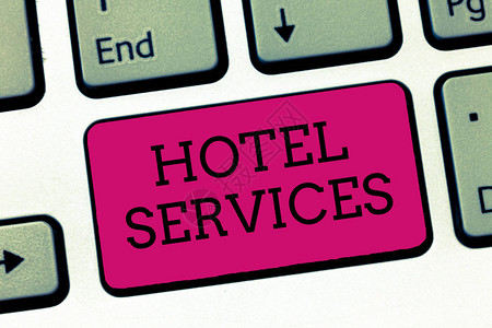 概念手写显示酒店服务商务照片展示住宿和住图片