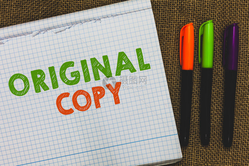 商业照片文本主脚本未印版名牌专利总名单打开笔记本黄麻背景彩色标记表达思想的写法图片
