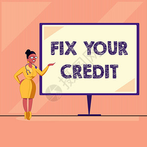 文字书写文本修复您的信用保持信用卡和其他信贷余额图片