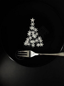 圣诞节后用黑色餐盘过图片