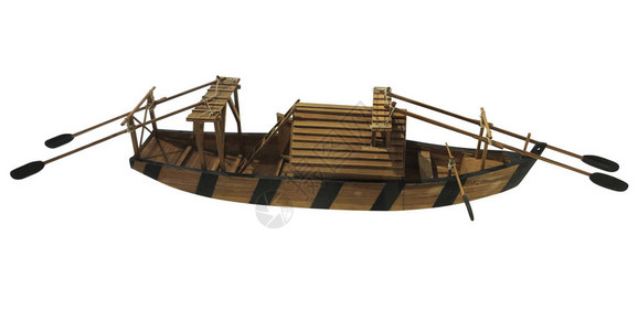 Wooden古老的小型船模型图片
