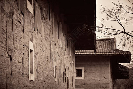 在福建传统图卢大楼背景图片