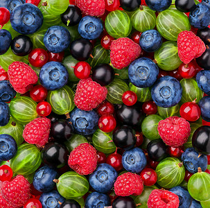 浆果背景蓝莓覆盆子黑醋栗红醋栗背景图片