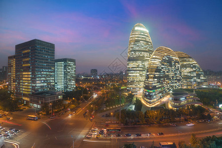 北京市风景和著名的地标建筑在北京的WangJingSoh图片