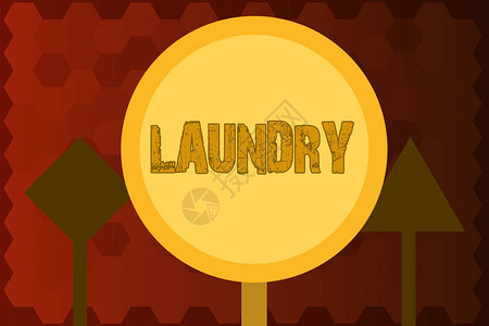显示洗衣的文字符号清洗衣机的概念照片室衣服图片