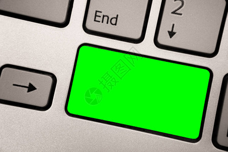 设计业务概念Web横幅材料模拟板的空副本文键盘绿色键意图创建计算机背景图片