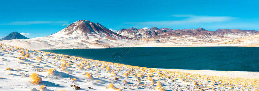 米斯坎蒂泻湖和米斯坎蒂山位于海拔4350米的Altiplano图片