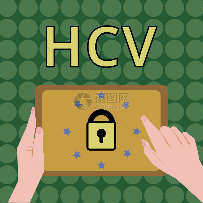 手写文字书写Hcv概念意思是引起肝脏感染图片