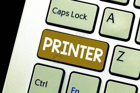 显示打印机的概念手写商业照片展示设备用于打印在计算机办公设备图片