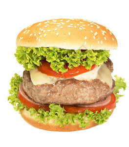 肉汉堡加沙拉白图片