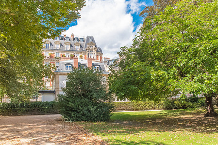 巴黎卢森堡花园公园景观背景图片
