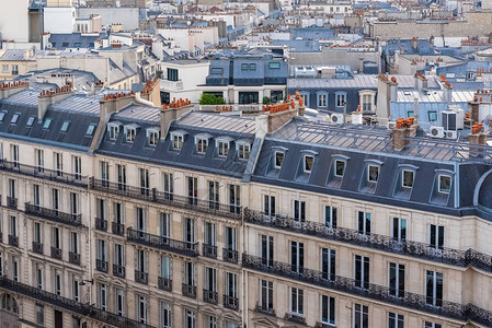 巴黎美丽的建筑豪斯曼大道典图片