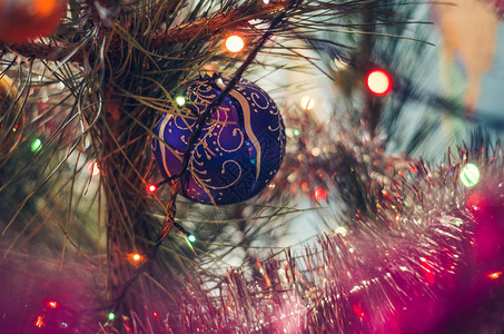 圣诞舞会在圣诞树上用彩图片