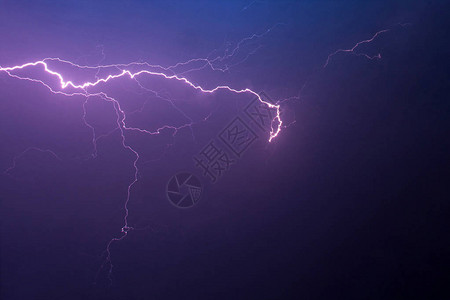 雷暴中美丽的闪电图片