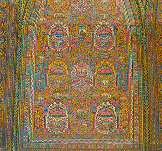 传统伊朗陶瓷的艺术墙壁有装图片