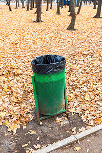 秋季公园垃圾和垃圾的图片