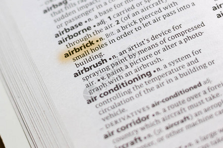 字典中的Airbrick一词或组用背景图片