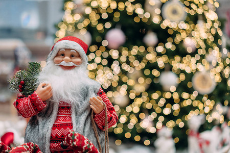 圣诞快乐圣诞老人的背景在bokehChristmas图片