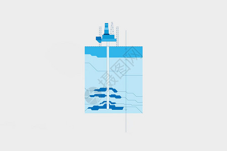 海上钻井平台和油藏方案图片
