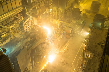 电弧炉炼钢厂金属铸造厂背景图片