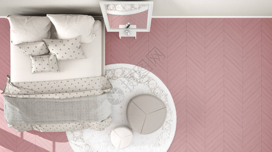 舒适的现代粉红色和米色卧室图片