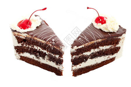 美味的甜黑森林蛋糕图片