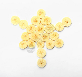 含有白底的成熟甜香蕉片段成分含白图片