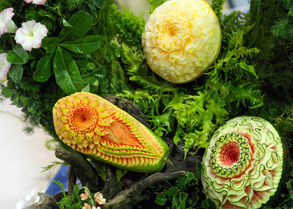 水果和蔬菜雕刻显示图片