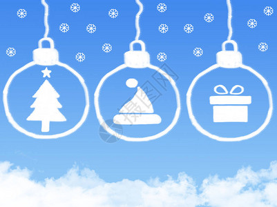 圣诞树羊毛帽子和圣诞概念的礼物云图片