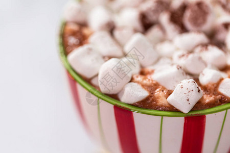 美国热巧克力加棉花糖汤在大背景图片