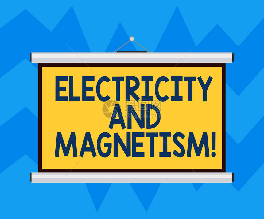 显示电和磁的文字符号概念照片体现单核电磁力空白便携式壁挂式投影屏幕图片