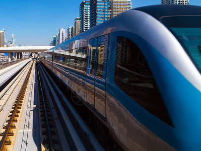 迪拜地铁是一个现代化的完全自动化的城市地形铁路图片