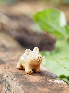 砖瓦陶瓷土器陶瓷空间上的猪Terrecotta背景图片