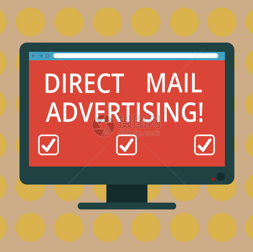 文字写作文本直邮广告向邮政件客户提供营销材料的商业概念空白计算机桌面显示器彩色屏幕图片