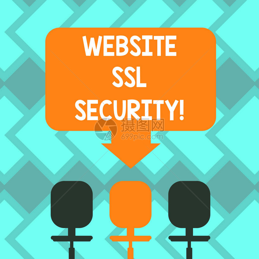 显示网站Ssl安全文本符号Web服务器和浏览器之间的概念照片加密链接空白间彩色箭头指向三把