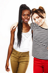 多元化的多民族女孩团体青少年朋友公司欢快的女朋友生活图片