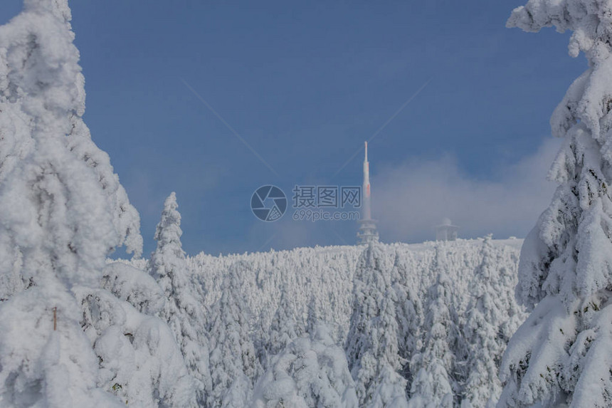 在冬天的风景中穿过美图片