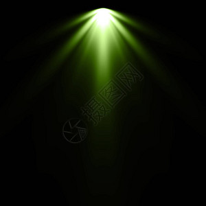 黑色背景下的绿灯聚光灯背景图片