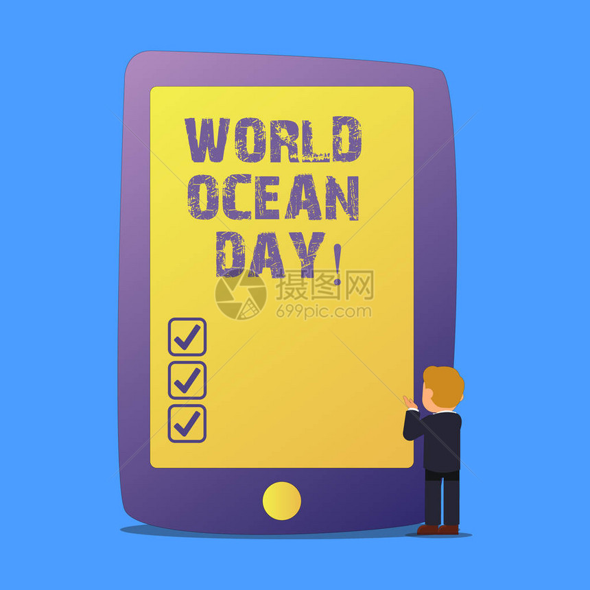展示世界海洋日全球大咸水体庆祝活动商业图片展的书写笔记WorldOce图片