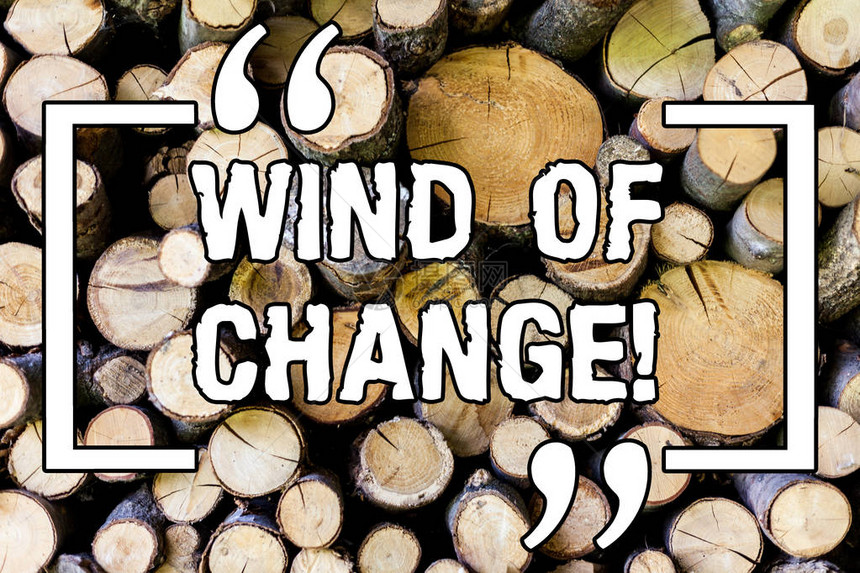 手写文本变化之风概念意义改变时间以不同方式做事木制背景复古木材野生信息图片