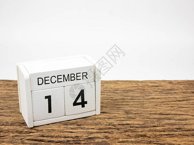 12月14日白方形木日历背景图片