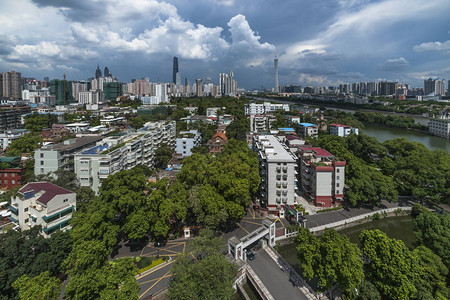 广东州的天际线背景图片