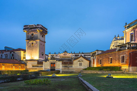 金门古建德月楼夜景图片